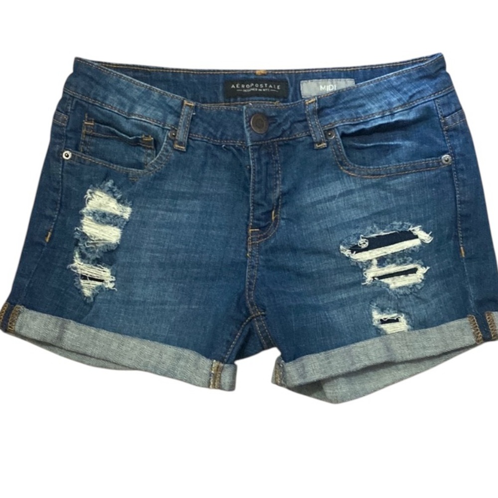 Aeropostale Distressed Denim Shorts  6